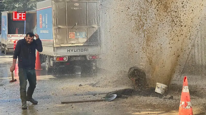 İnşaat çalışmasında boru patlad