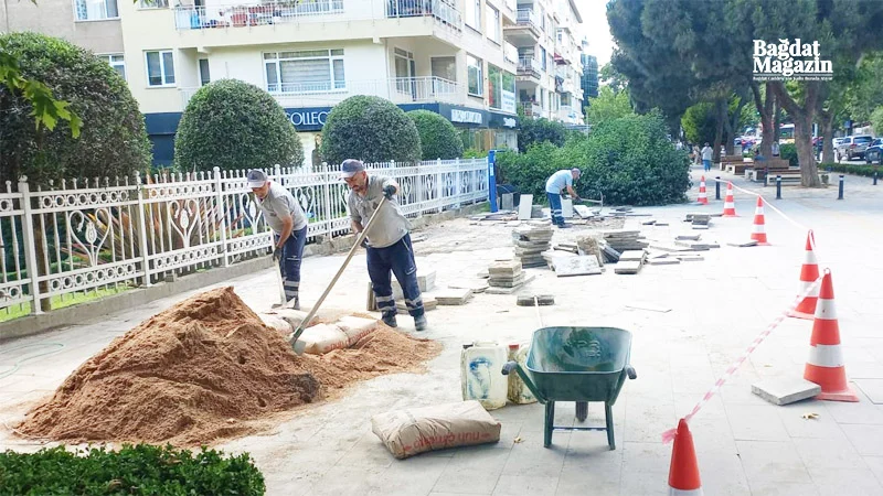 Bağdat Caddesi’nde kaldırım restorasyonu